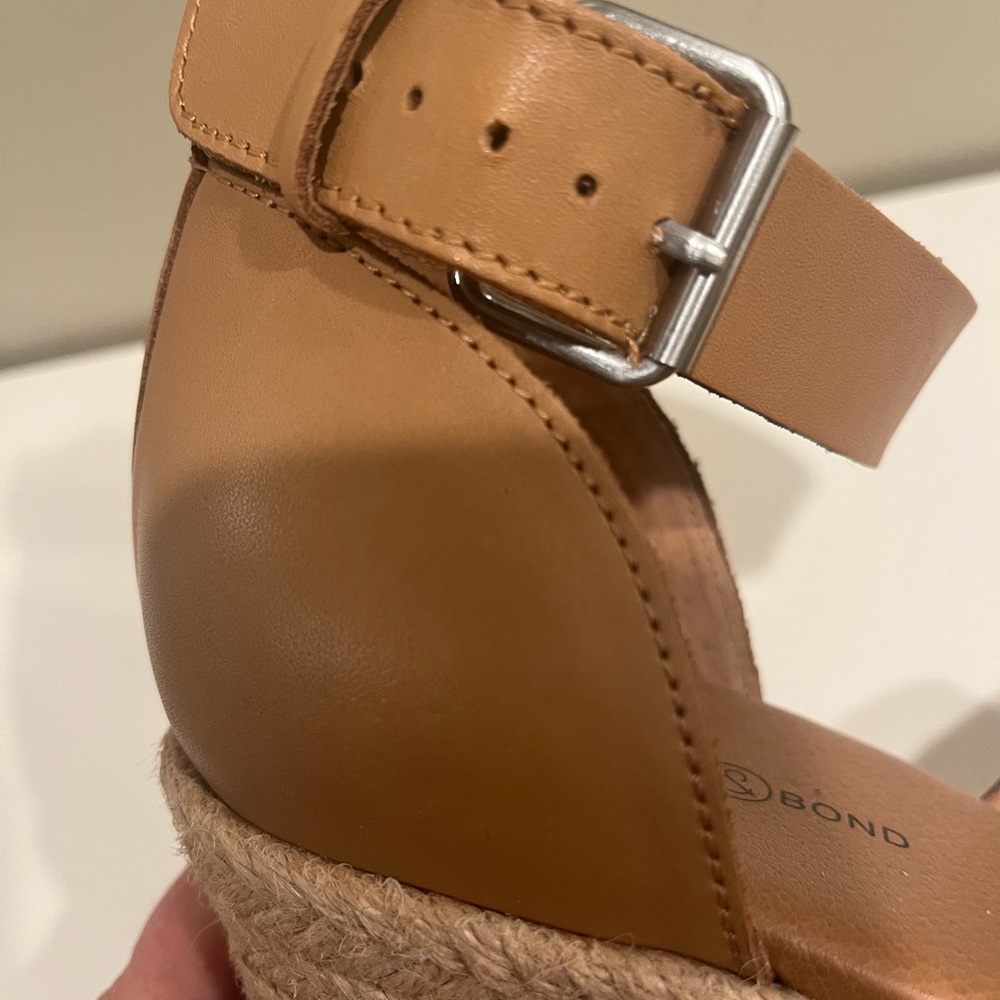 Treasure and Bond brown, leather sandals, ankle strap, wedge espadrille. - Picture 6 of 6